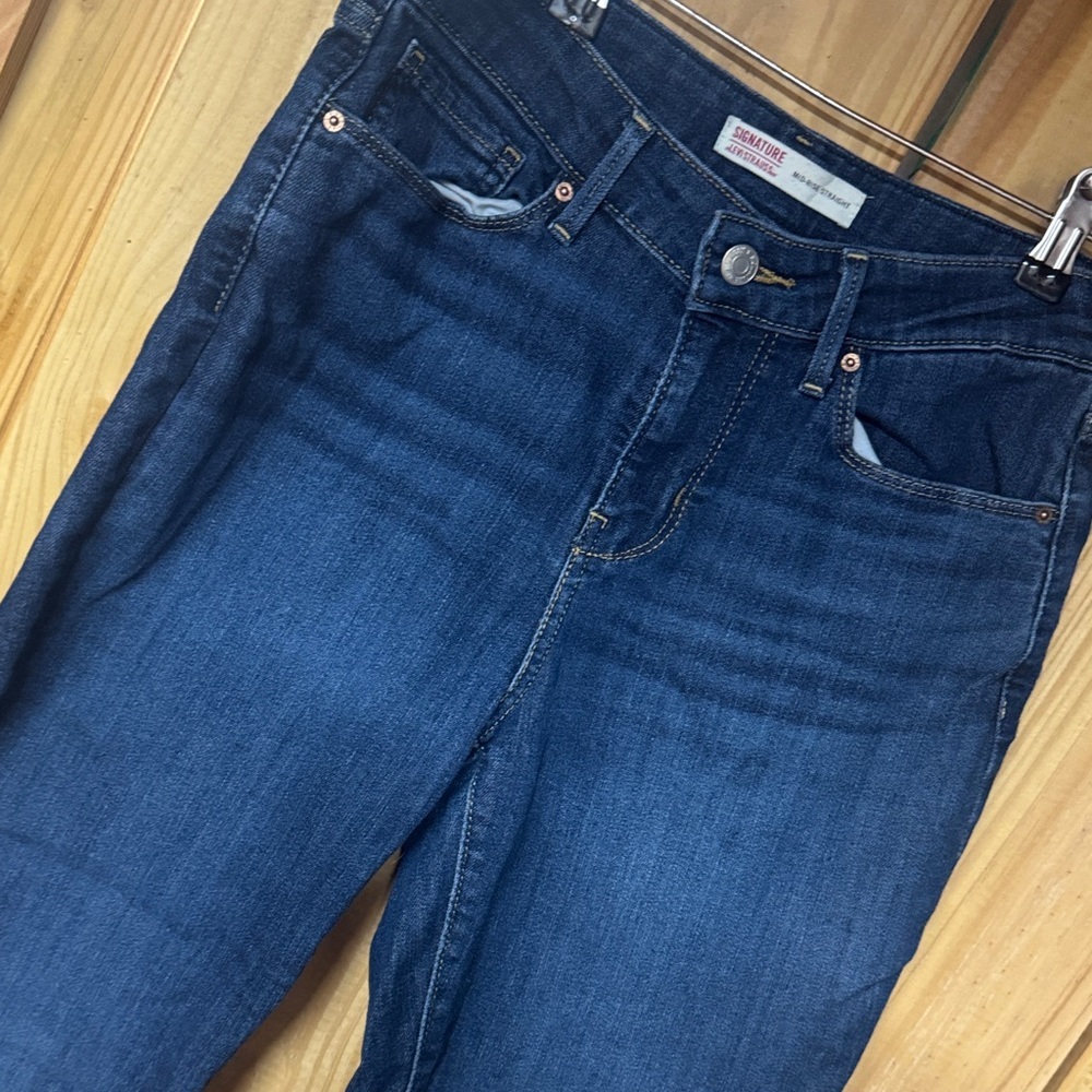 Signature Midnight Blue mid rise straight Jeans - Picture 4 of 8